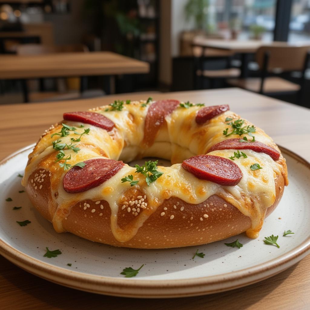 Cheese and sucuk simit fresh from the oven